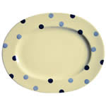 blue spot oval platter